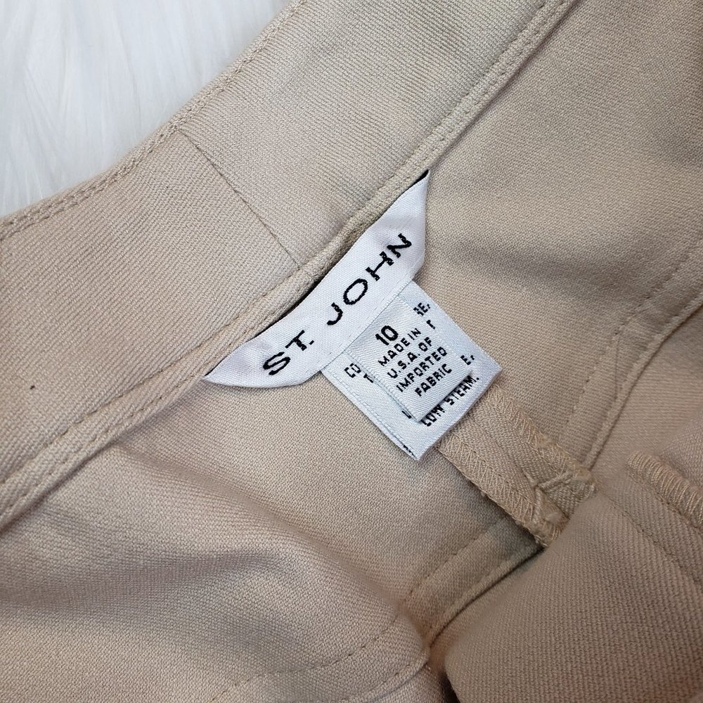 St John Stretch Capri Pants Stone Khaki View 4